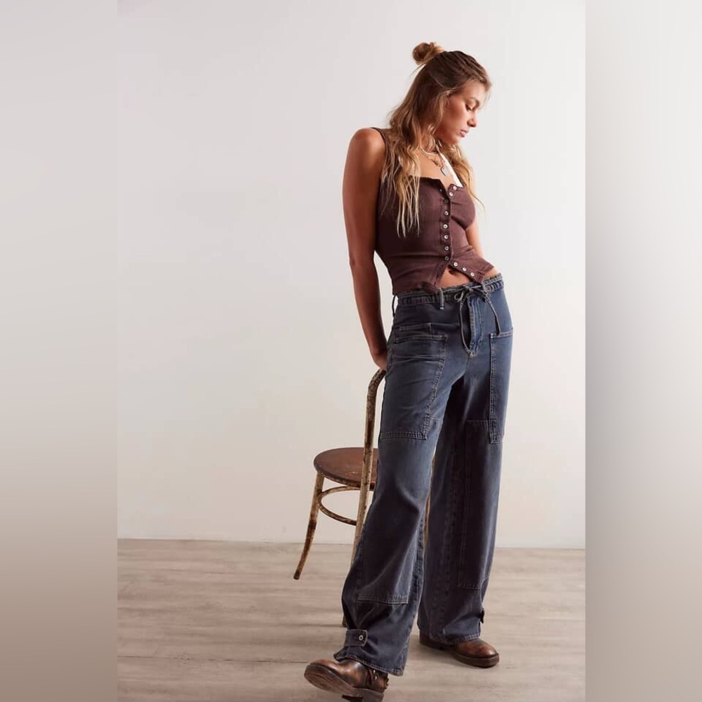 Free people crvy wide leg jeans NWOT XL